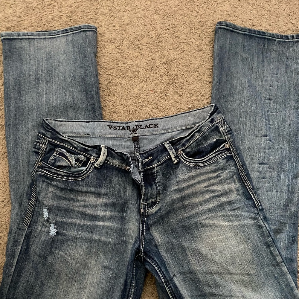 low rise v-star jeans